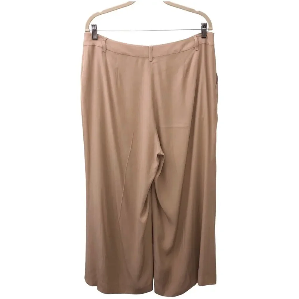 L'AGENCE Chrisley High Waist Wide Leg Pants in Cappuccino 12 NWT